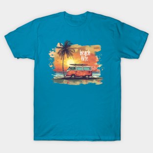 Beach Life Surf and Palm T-Shirt